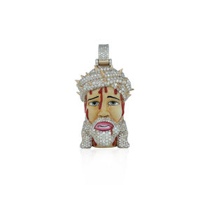 Pendentif Iron Man entièrement serti de diamants Moissanite VVS - Design tendance - Product Image 1