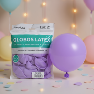 Palloncini in lattice Party Love 25 cm lilla pastello 50 pezzi decorativi - Product Image 3