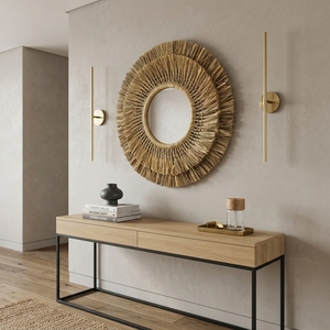 Miroir mural en macramé naturel Mendong, miroir rond suspendu à franges superposées, style soleil, décoration artistique pure pour la chambre, artisanat bohème pur - Product Image 6