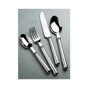 Ensemble de 4 couverts en acier inoxydable poli miroir, parfait pour ustensiles de cuisine, couverts de table, design simple - Product Image 1