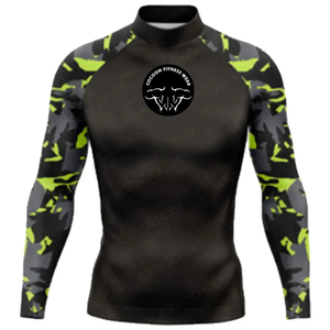 OEM Breathable Camo Pattern <b>Black</b> Men's MMA BJJ Brazilian Jujutsu Fighting Taekwondo <b>Long</b> Sleeve Shirt Fitness Training Running - Product Image 4