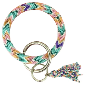 Llavero de cuentas multicolor de moda de lujo bordado hecho a mano decoración de llaves para monedero bicicleta coche USB bolsa último diseño clásico - Product Image 4