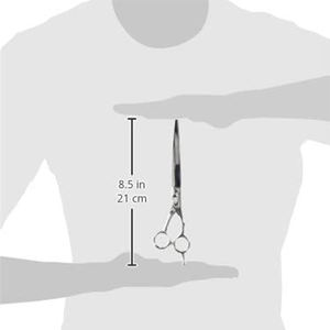 Tijera de aseo para mascotas de acero inoxidable, hoja curva de 7,5 ", pulido de espejo, tornillo ajustable y reposapiés con Funda de cuero con cremallera - Product Image 6