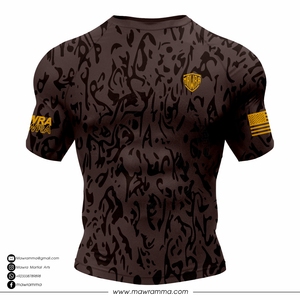 MAWRA T-shirt de compression unisexe à manches courtes marron camouflage, séchage rapide, anti-UV UPF50+, imprimé pour l'entraînement et le sport - Product Image 5