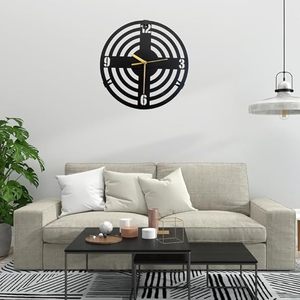 Trang Trí Màu Vàng Vòng Trường Hợp Mặt Trăng Phong Cách Rèn Sắt Đen Kim <span class=keywords><strong>Analog</strong></span> Đồng Hồ Treo Tường Cho Phòng Khách Trang Trí Nội Thất - Product Image 2