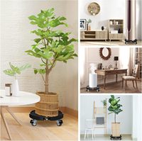 Support de plantes réglable de 38 à 50 cm, chariot à roulettes robuste pour plantes, avec roulettes pivotantes à 360 degrés, chariot à plantes pour jardin, pot de fleurs