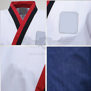 Combinaisons de Taekwondo de qualité supérieure pour adultes, en coton et polyester, poids moyen, pour l'entraînement - Product Image 6