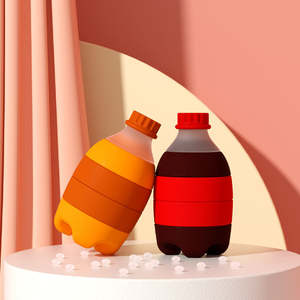 Juguetes Apilables de Silicona para Bebés, Gran Venta, OEM ODM, Nuevo, Libre de BPA, Grado Alimenticio, Diseño de Botella de Soda, Juguete Montessori, El Mejor - Product Image 6