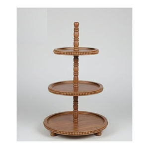 Plateau de service vintage en bois à 2 niveaux avec poignée, support de présentation pour gâteaux, cupcakes et desserts, vintage pour la décoration de la maison et les événements - Product Image 6