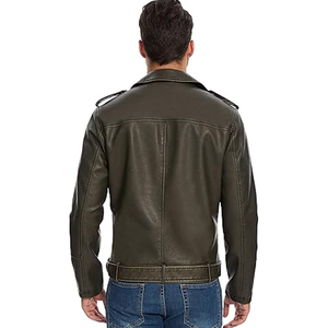 แจ็กเก็ตหนังสำหรับแข่งรถมอเตอร์ไซด์ทำตามสั่งสไตล์ลำลองมีซิปปิดปรับโลโก้ได้ตามต้องการ - Product Image 3