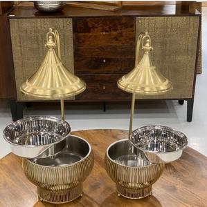 Calentador de Comida Redondo Dorado de Nuevo Diseño, Duradero, para Buffet, Olla Caliente y Cazuela - Product Image 2