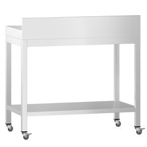 Commercial <b>Stainless</b> <b>Steel</b> <b>Table</b> with Upstand PREMIUM - 700x600mm - with Undershelf - with Rear Upstand - with Cross Bracing - Product Image 6