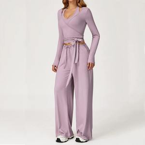 Ensemble de yoga à manches longues pour femmes Gym Fitness tenues de sport avec soutien-gorge et leggings vêtements de sport d'entraînement pour les amateurs de gym féminins - Product Image 2