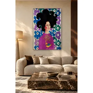 Impression sur toile Fida Woman Among Blue and Purple Flowers - Product Image 1