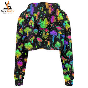 Sudaderas con Capucha Transpirables para Mujer, con Cierre, Estilo Moderno, Crop Tops, Sudaderas con Capucha Corta - Product Image 1