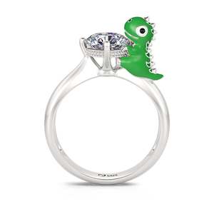 Jeulia Hug Me Adjustable Rose Gold Plated <b>Cartoon</b> Dinosaur <b>Ring</b> - Product Image 1
