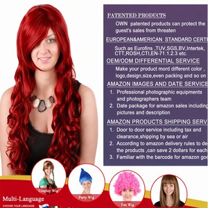 <span class=keywords><strong>Perruque</strong></span> synthétique longue ondulée colorée pour le Mardi Gras (violet, jaune, vert) pour femmes et filles, résistante à la chaleur, avec bonnet en maille élastique pour le cosplay - Product Image 4
