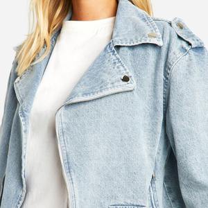 Chaqueta Vaquera Lavada Clara con Material Elástico para Hombre y Mujer, Estilo Casual, Ajustada, Prenda Exterior de Moda, Chaqueta Vaquera, Proveedor Mayorista - Product Image 3