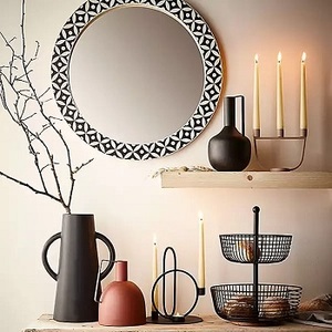 Espejo de pared con Incrustaciones de nácar redondeado de diseño intrincado, espejo de pared con incrustaciones de hueso hecho a mano indio más vendido - Product Image 4