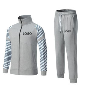 Conjuntos transpirables personalizados al por mayor, conjunto de chándal tejido para correr, conjunto de ropa deportiva de manga larga y secado rápido para hombre - Product Image 3