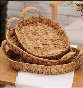 ถาดเสิร์ฟน้ำผักตบชวางานสานมือเป็นมิตรต่อสิ่งแวดล้อมถาดสวยงามสำหรับเสิร์ฟอาหารในครัวจากเวียดนาม - Product Image 3