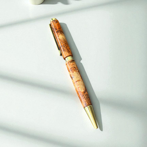 Stylo à bille en bois de ronce fait à la main de luxe personnalisé largeur d'écriture de 0.7mm cadeau parfait pour les amateurs de café - Product Image 1