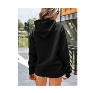 Nueva llegada de las mujeres 100% algodón de manga larga cuello redondo hombro pendiente impreso cómodo pulóver Sudadera CON CAPUCHA DE Bangladesh - Product Image 6