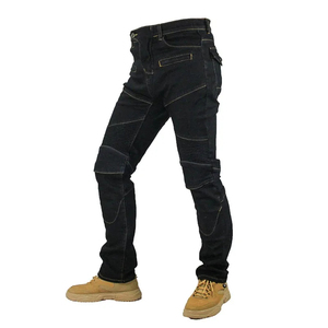Men's Kevlar Lined Motorcycle Jeans With Protective <b>Pads</b> Stylish Biker <b>Pants</b> For Street Riding And Touring Comfort - Product Image 5
