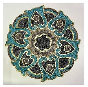 2023 Latest Arrival Fancy Decoration Luxury Decoration Design Modern Decoration Antique <b>Beaded</b> Round Shape Place-mats - Product Image 6