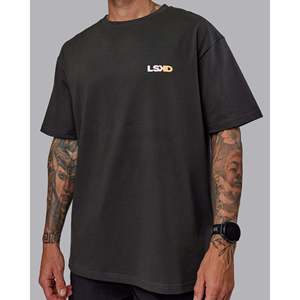 T-shirt Oversize Pesante da Fitness - Pirate Black Pop Pink di E.T.J FLXCotton - Product Image 4