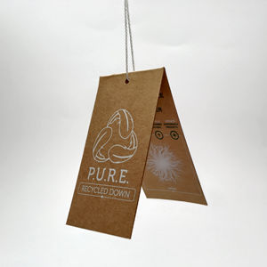 ป้ายแขวนกระดาษคราฟท์เป็นมิตรต่อสิ่งแวดล้อมแผ่นกระดาษรีไซเคิลพิมพ์ลายสกรีนเสื้อผ้ากระดาษรีไซเคิลป้ายราคาสำหรับแขวนรหัส QR ข้อมูลแบรนด์ - Product Image 2