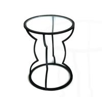 Nouvelle Arrivée Table Basse et Table d'Appoint Zen Asiatique Légère en Fer avec Plateau en Bois pour Décoration Intérieure Anniversaire