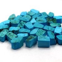 10 Pièces de Pierres Brutes de Turquoise Naturelle de Haute Qualité 16-18 MM Taillées à la Main avec Effet Optique Étoilé pour la Fabrication de Bijoux