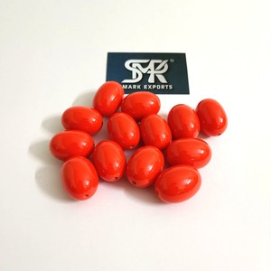 Perles artisanales en résine ovale orange élégantes, écologiques, finition polie pour la fabrication de bijoux DIY, accessoires faits à la main, art - Product Image 4