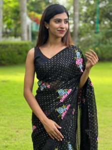 ชุดเดรสปากีสถานคุณภาพสูงดีไซน์ใหม่ล่าสุดสำหรับผู้ใหญ่ชุดเดรสผ้าจอร์กาทอส่าหรีสำหรับปาร์ตี้ - Product Image 2