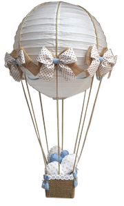 Centro de Mesa con Forma de <span class=keywords><strong>Globo</strong></span> Aerostático de Mariposa, Azul Claro y Blanco, con <span class=keywords><strong>Cesta</strong></span>, Decoración para Baby Shower - Product Image 5
