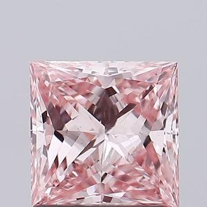 1.01 Ct Princess Cut Pink Lab Grown Diamond VS2 Clarity Loose Diamond Solitaire Ring Excellent Cut IGI Certified Jewelry Making - Product Image 1