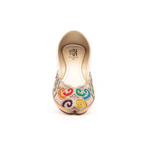 Rosa EC8209 Ladies Fancy Khusa Sandalias Cómodas Estampado de moda Denim Superior Plantilla de cuero genuino Peso ligero Estilo plano - Product Image 1