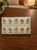 Tuiles de mahjong personnalisées, ensemble américain de 160 pièces en acrylique blanc ivoire