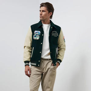 Premium Custom <b>Cool</b> Style Winter Men's Coated Long Thin Stand Collar Windproof Breathable Varsity Baseball Jacket - Product Image 1