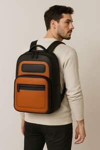 Executive Leather <b>Work</b> Backpack Multi-Compartment Laptop & Travel Backpack Option 4 (Clean & Commercial) - Product Image 4