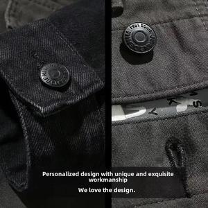 Custom Trendy Denim Jacket for Man Loose Fit Casual <b>Clothing</b> European <b>American</b> Street Style Vintage Casual Wear Jacket - Product Image 4