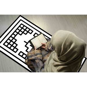 Alfombra de Oración Islámica Blanca: Alfombra con Estampado Religioso, Decoración para Mezquita, Alfombra Delgada No Tejida - Product Image 2