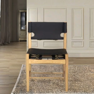 Imapel, marco de madera moderno, silla Safari, asientos de cuero genuino, ecológico, duradero, fácil de limpiar para comedor, muebles para el hogar - Product Image 1