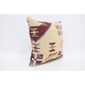 Coussin en Laine Jaune de 16x16 Pouces, Motif Carré Vintage Géométrique de Luxe, Tissu Tricoté Tissé Doux, Coussin Décoratif pour la Maison - Product Image 3