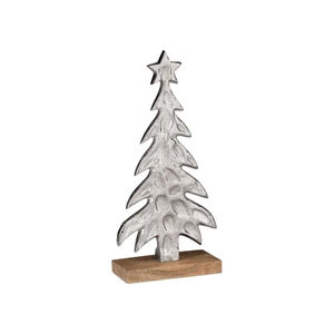 Decoración de Mesa Independiente de Halloween, Calabaza Plateada Metálica Recortada en Bloque de Madera de Mango, Escultura de Aluminio de Alta Calidad, Decoración para el Hogar - Product Image 2