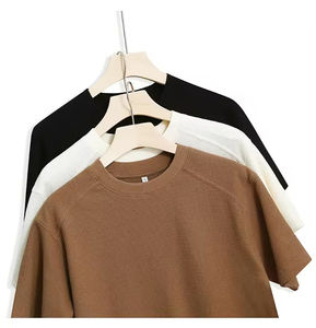 New Summer Printed Plus Size Blank Front Casual Cotton Mens T <b>Shirts</b> 220gsm Short Sleeve Drop Shoulder <b>Waffle</b> Quick Dry - Product Image 5