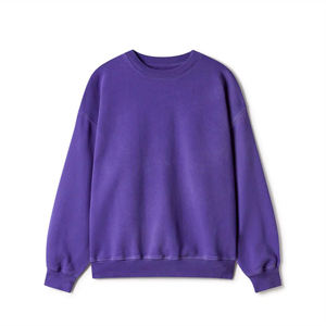 Sudadera de cuello redondo púrpura Jersey de lana unisex Ropa de invierno en blanco de manga larga de peso pesado - Product Image 1