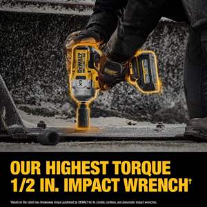 Kit de clé à chocs sans fil 20V MAX XR 1/2 pouce sans balais avec anneau de serrage, batterie et chargeur pour projets de bricolage, puissance nominale 21V - Product Image 2