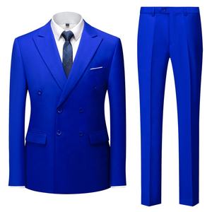 Completi doppiopetto <span class=keywords><strong>da</strong></span> uomo colorati pantaloni a due pezzi abbigliamento <span class=keywords><strong>blu</strong></span> Navy smoking giacca abito <span class=keywords><strong>da</strong></span> sposa abito <span class=keywords><strong>da</strong></span> sposa - Product Image 3